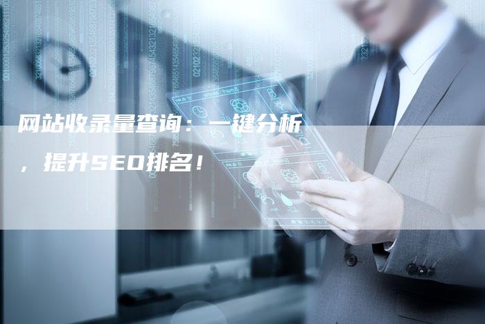网站收录量查询：一键分析，提升SEO排名！