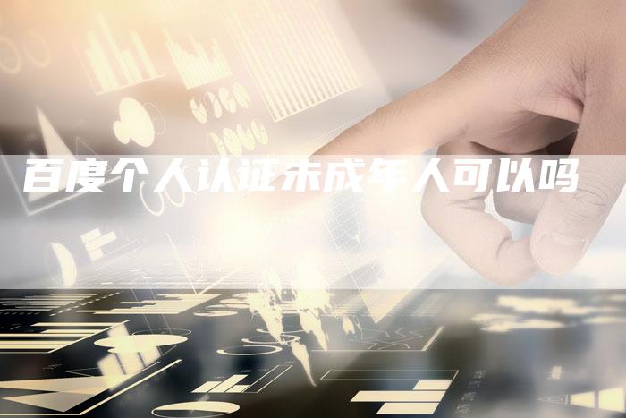 百度个人认证未成年人可以吗